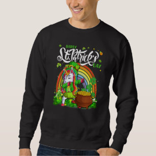 Sudadera Dabbing Unicorn Leprechaun St Patrick's Day Irish