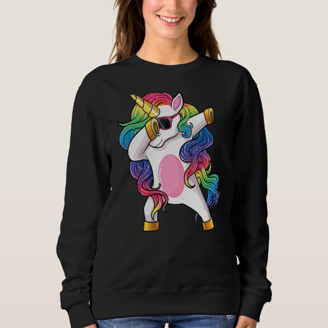 Sudadera Dabbing Unicorn Niños Dab Unicorn Hombres (Anverso)