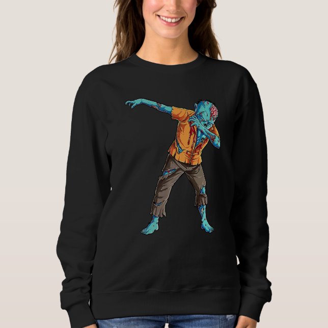 Sudadera Dabbing Unicorn Skeleton Halloween Girls Dab (Anverso)