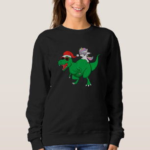 Sudadera Dabbing Unicorn T Rex Dinosaur Navidades