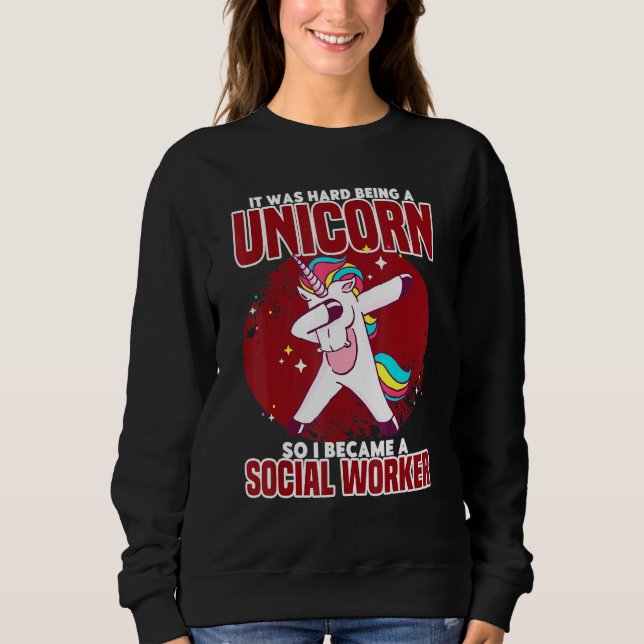Sudadera Dabbing Unicornio Trabajador Social Mysticas criat (Anverso)