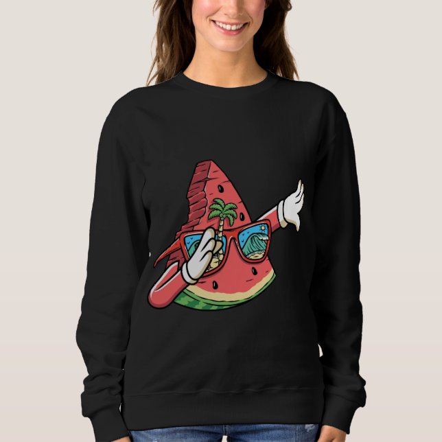 Sudadera Dabbing Watermelon Kawaii Dab Summer Fruit Melon L (Anverso)