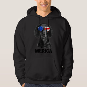 Sudadera Dachshund 4 De Julio Merica Hombres Bandera Americ