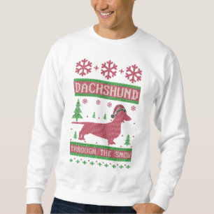 Sudadera Dachshund a través de la nieve