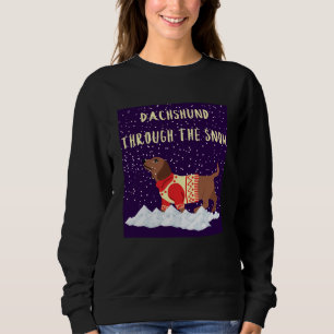 Sudadera Dachshund A Través De La Nieve