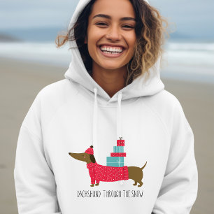 Sudadera Dachshund A Través De La Nieve Navidades De La Div