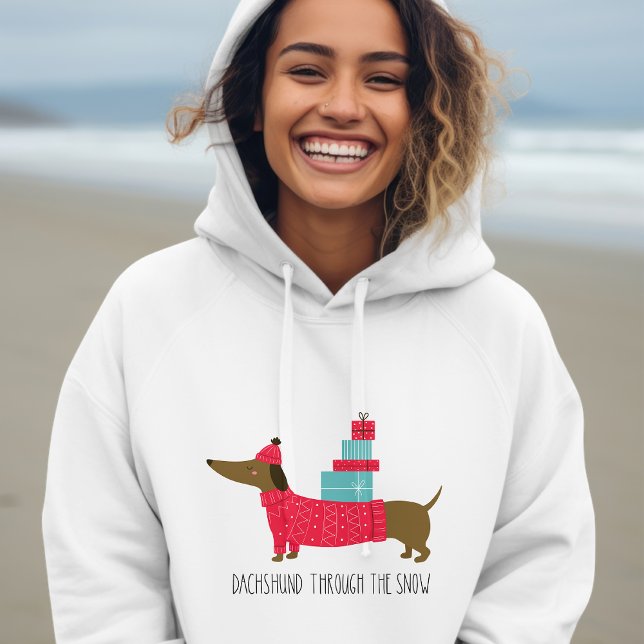 Sudadera Dachshund A Través De La Nieve Navidades De La Div (Subido por el creador)