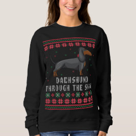 Sudadera Dachshund A Través De La Nieve Navidades Fea