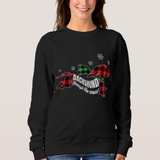 Sudadera Dachshund a través del perro doxie de la nieve hiz