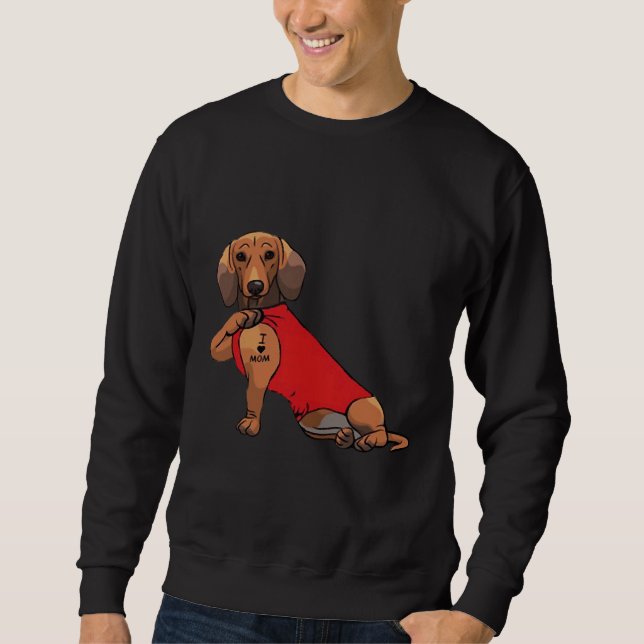 Sudadera Dachshund amo a mamá (Anverso)