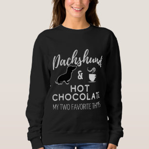 Sudadera Dachshund Amp Hot Chocolate Print Black
