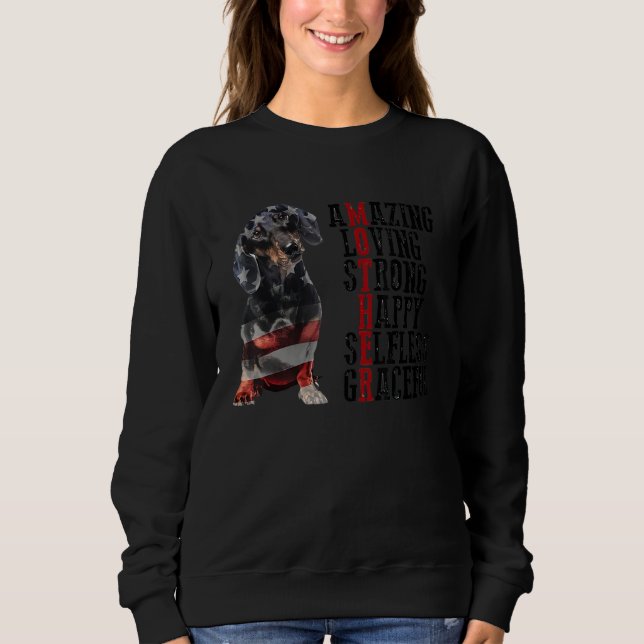 Sudadera Dachshund asombrosa amor fuerte Feliz Gra desinter (Anverso)