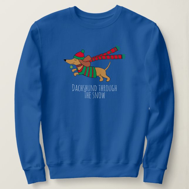 Sudadera Dachshund atraviesa la camiseta de manga larga de  (Anverso del diseño)