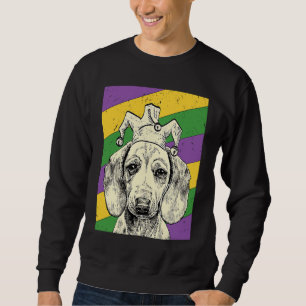 Sudadera Dachshund Bufón Mardi Gras Doxie Perro Mamá o Pap
