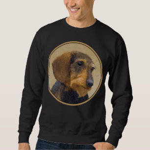 Sudadera Dachshund (Cabezal alambrada) Pintura original de 