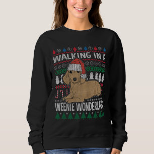 Sudadera Dachshund Camina En Un País De Maravillas