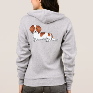 Sudadera Dachshund Cartoon Lindo Pelo Largo Mancha Roja