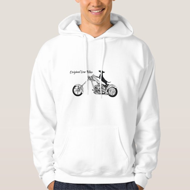 Sudadera Dachshund Chopper Motorcycle Rider Hoodie (Anverso)
