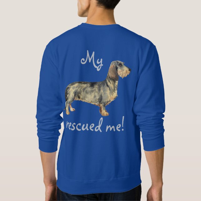 Sudadera Dachshund con cable de rescate (Reverso)