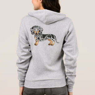Sudadera Dachshund Cute Perro Pelo Corto Lunares Negro Y Ta