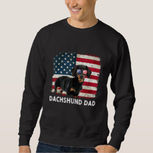 Sudadera Dachshund Dad American Flag El 4 De Julio