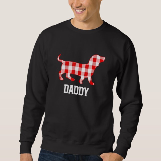 Sudadera Dachshund Daddy Mens Weenie Dog Plaid Pajama (Anverso)