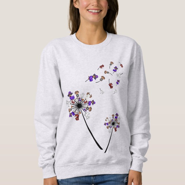 Sudadera Dachshund Dandelion Flor Halloween Ideas de disfra (Anverso)