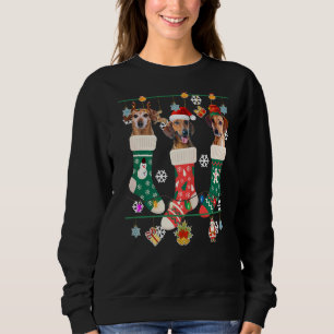 Sudadera Dachshund De Navidades Cuidados En San Reno De Nav