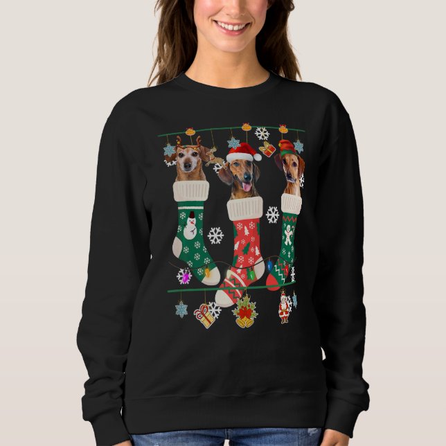 Sudadera Dachshund De Navidades Cuidados En San Reno De Nav (Anverso)