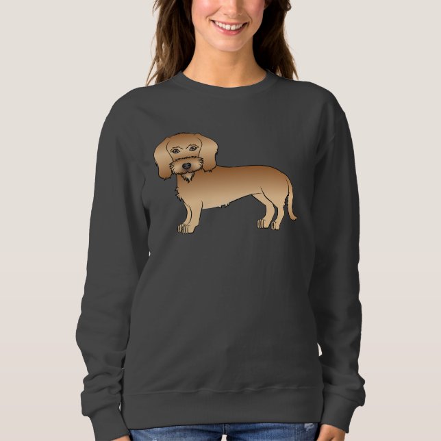 Sudadera Dachshund de pelo duro de trigo Perro de dibujos a (Anverso)