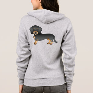 Sudadera Dachshund de pelo duro negro y marrón perro de dib
