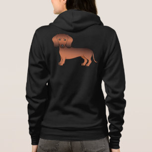 Sudadera Dachshund de pelo liso rojo sable Cartoon perro li