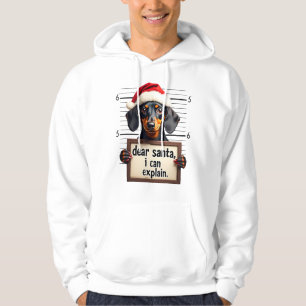 Sudadera Dachshund Divertido Navidad Querido Santa Puedo Ex