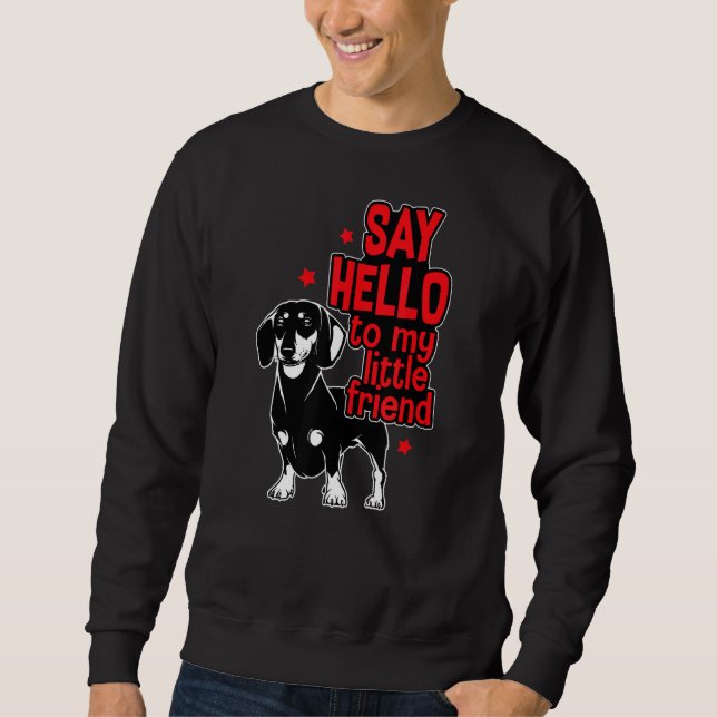 Sudadera Dachshund Dog Dad Dog Mom Hello To My Little Frie (Anverso)