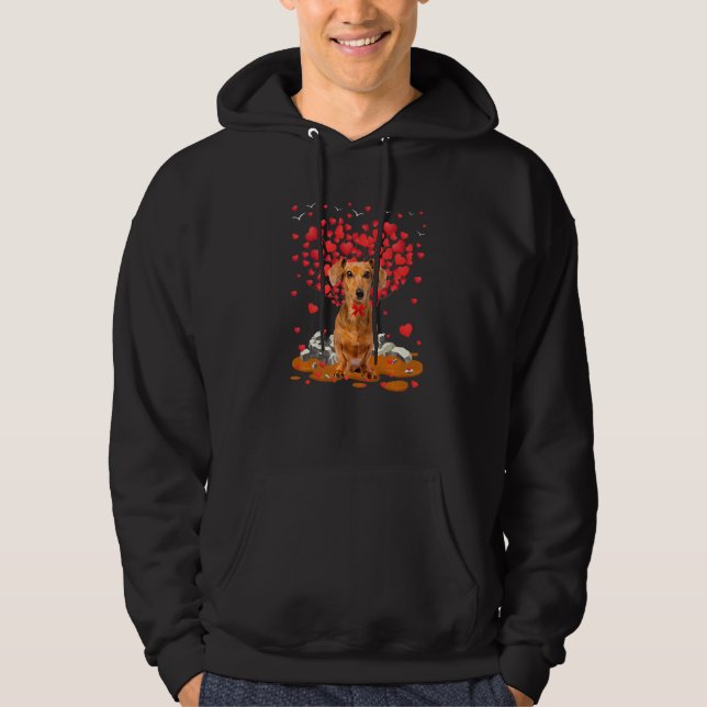Sudadera Dachshund Dog Heart Valentines Day Dog Dad Dog Mom (Anverso)