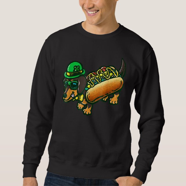 Sudadera Dachshund Dog Leprechau St Patrick Day Saint Paddy (Anverso)
