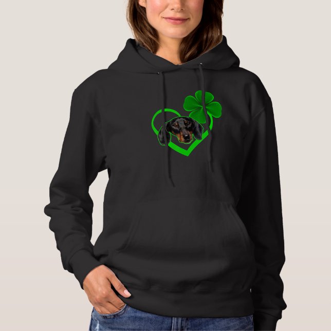 Sudadera Dachshund Dog Leprechau St Patrick Day Saint Paddy (Anverso)