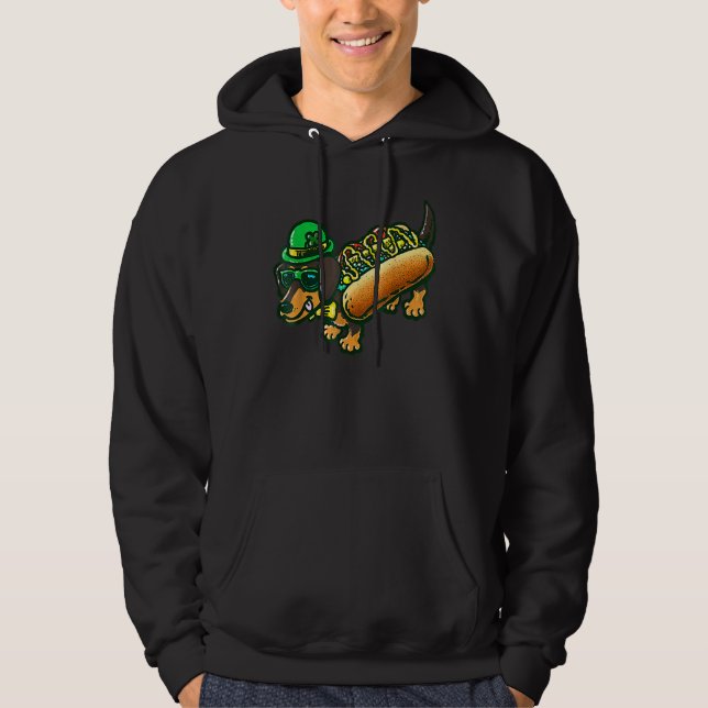 Sudadera Dachshund Dog Leprechau St Patrick Day Saint Paddy (Anverso)
