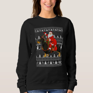 Sudadera Dachshund Dog Santa Riding Dachshund Fea Christm