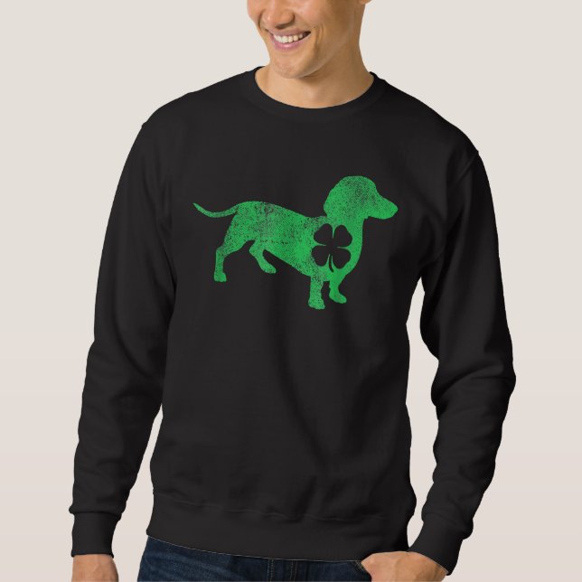 Sudadera Dachshund Dog Shamrock St Patrick S Day Saint Padd (Anverso)