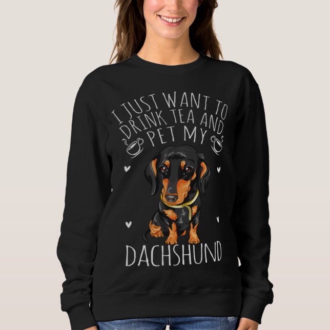 Sudadera Dachshund Drink Tea Pet My Dachshund Line (Anverso)