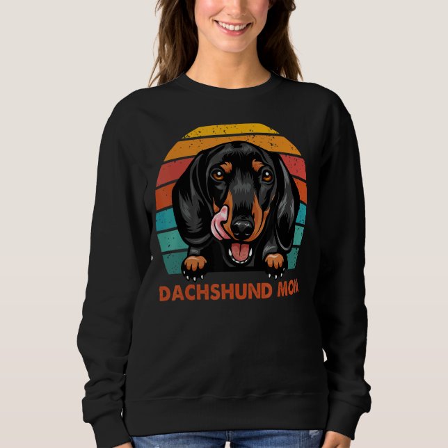 Sudadera Dachshund, el día de la madre de la retro (Anverso)