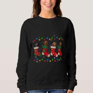 Sudadera Dachshund En Calcetines Navidades Encenden A Perro