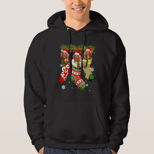 Sudadera Dachshund En Navidades De La Batalla Santa Hat Xma (Anverso)