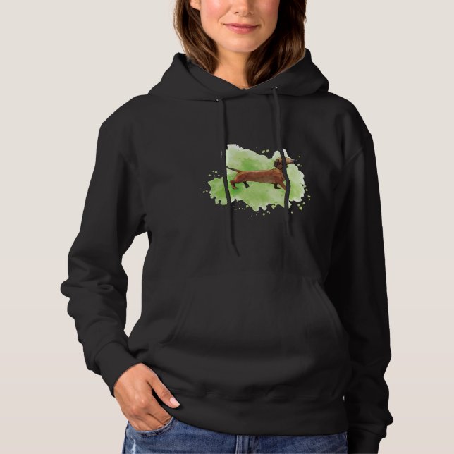 Sudadera Dachshund En Verde (Anverso)
