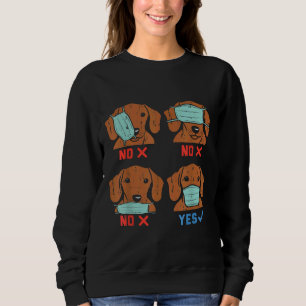Sudadera Dachshund Face Mask Funny Weiner Dog Social Distan