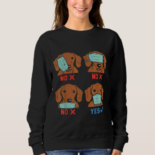 Sudadera Dachshund Face Mask Funny Weiner Dog Social Distan