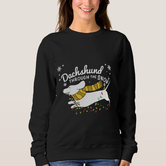 Sudadera Dachshund Fairy Lights Through The Snow (Anverso)