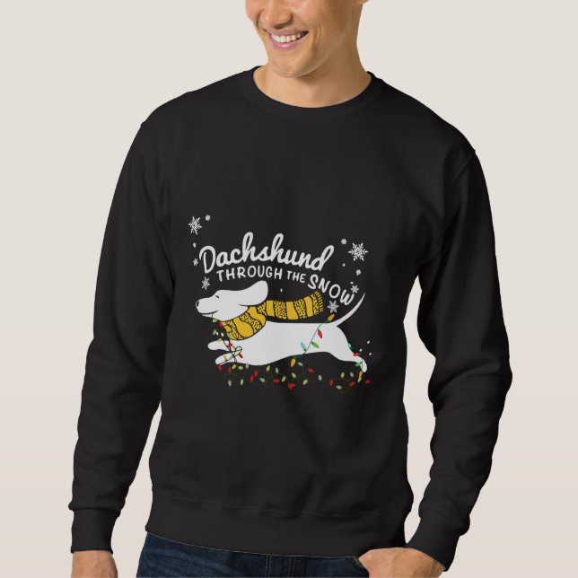 Sudadera Dachshund Fairy Lights Through The Snow (Anverso)