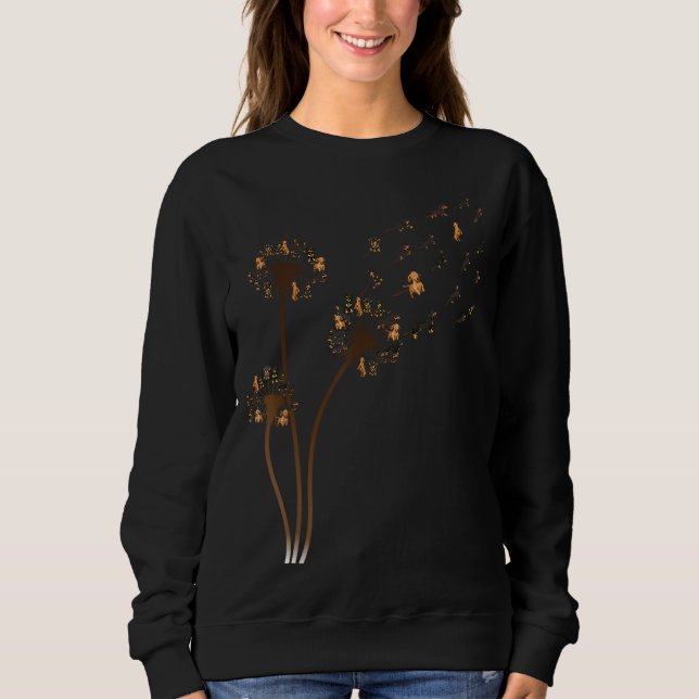 Sudadera Dachshund Flower Fly Dandelion Funny Cute Dote Lov (Anverso)